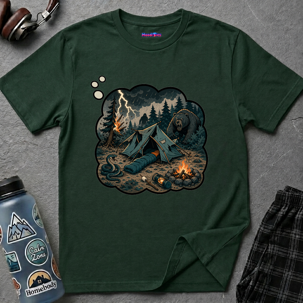 Camping Anxiety Thought Bubble T-Shirt