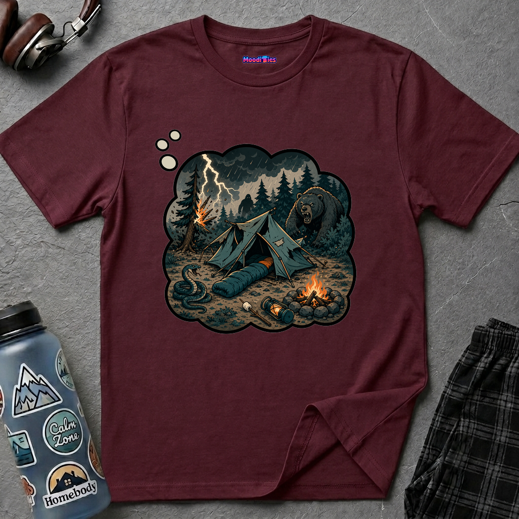 Camping Anxiety Thought Bubble T-Shirt
