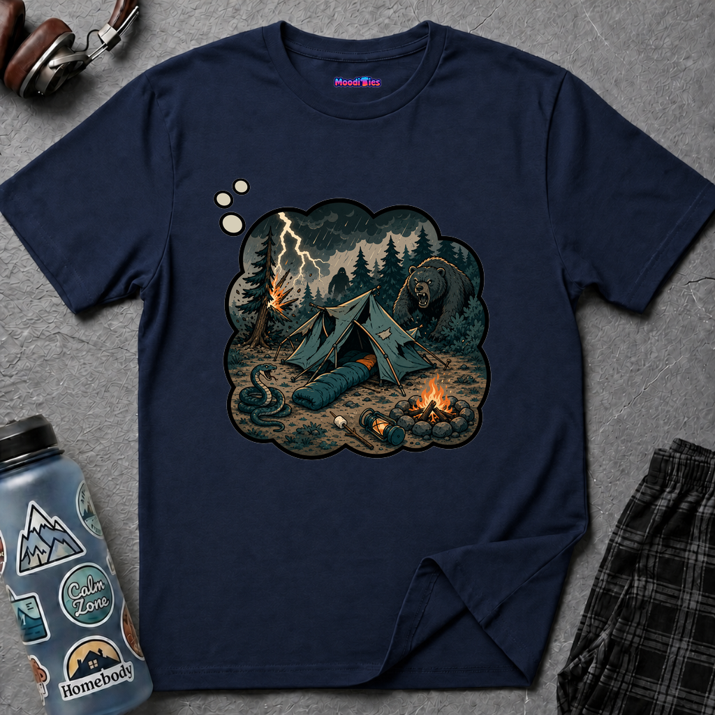 Camping Anxiety Thought Bubble T-Shirt