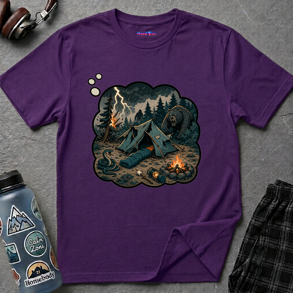 Camping Anxiety Thought Bubble T-Shirt
