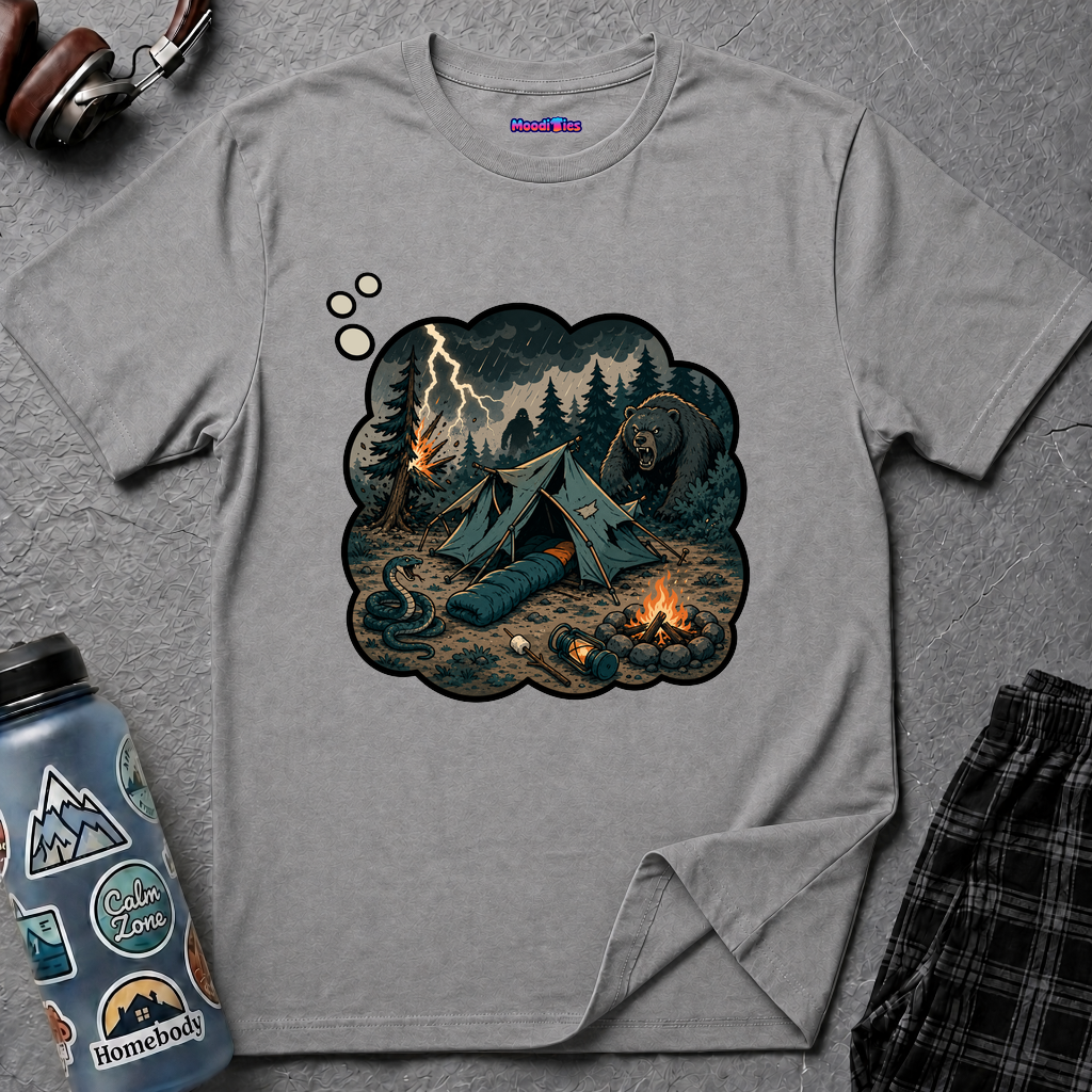 Camping Anxiety Thought Bubble T-Shirt