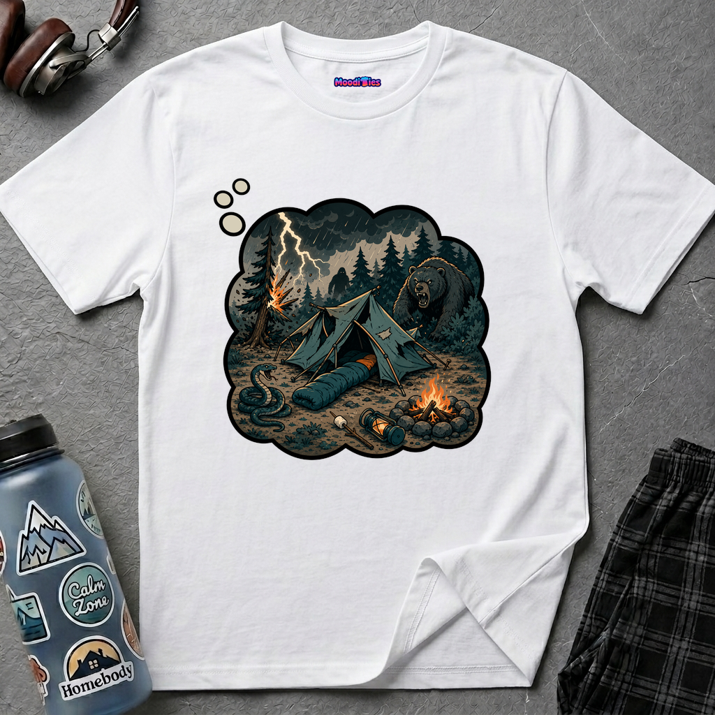 Camping Anxiety Thought Bubble T-Shirt
