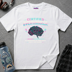 "Certified Overthinker" Retro Brain Graphic T-Shirt