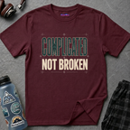 "Complicated, Not Broken" Maze Letters T‑Shirt