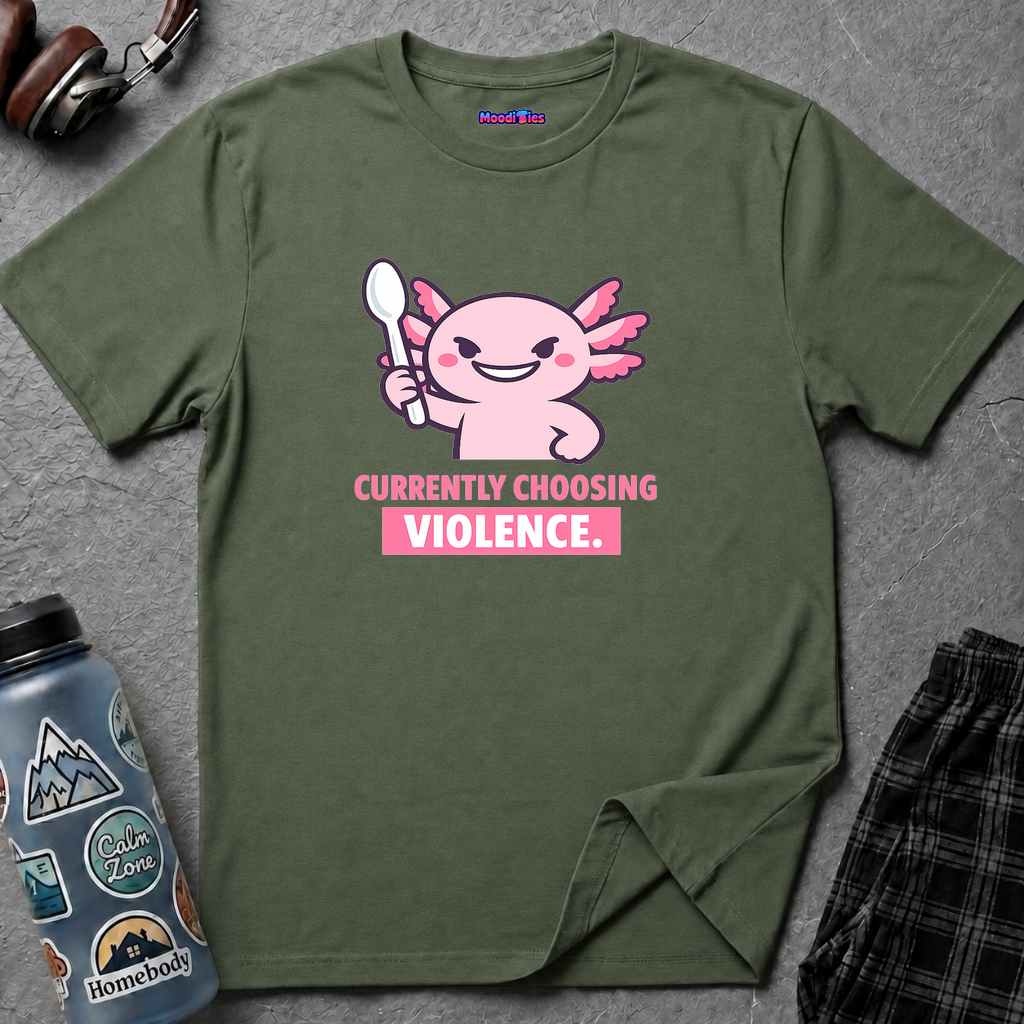"Currently Choosing Violence" Axolotl T-Shirt