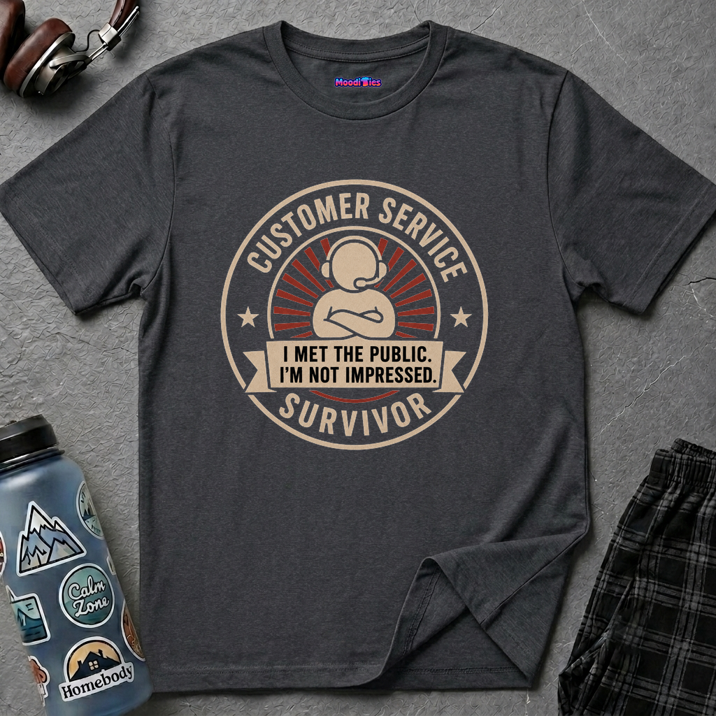 "Customer Service Survivor: I Met The Public, I’m Not Impressed" T-Shirt