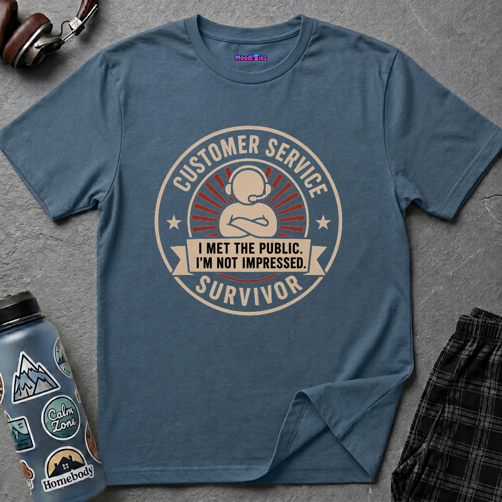 "Customer Service Survivor: I Met The Public, I’m Not Impressed" T-Shirt