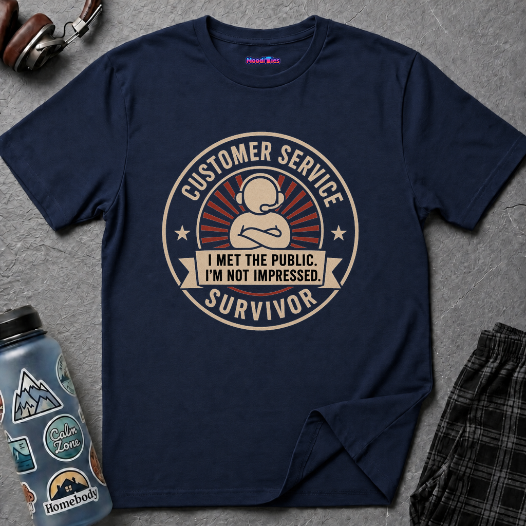 "Customer Service Survivor: I Met The Public, I’m Not Impressed" T-Shirt