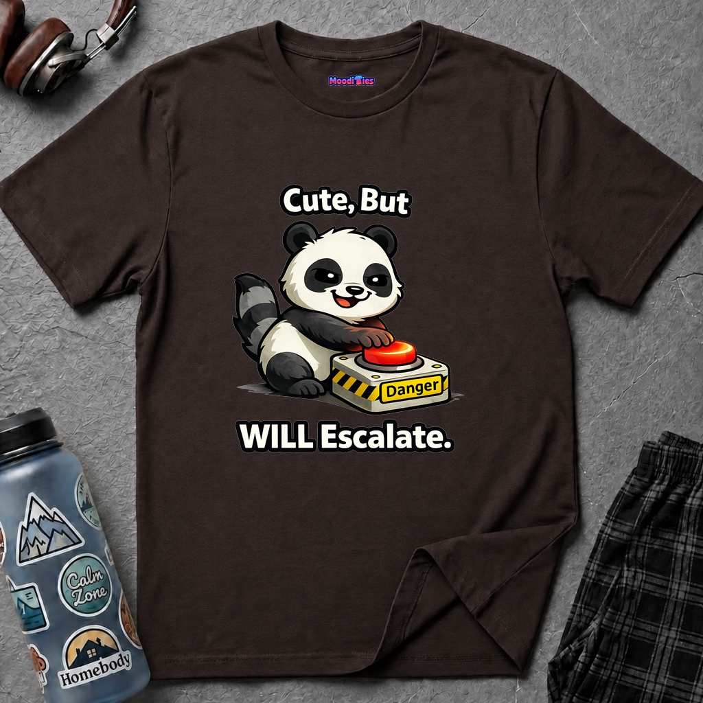 "Cute, But Will Escalate" Danger Panda T-Shirt