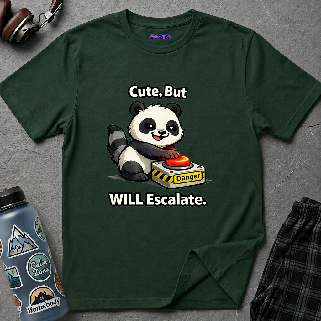 "Cute, But Will Escalate" Danger Panda T-Shirt