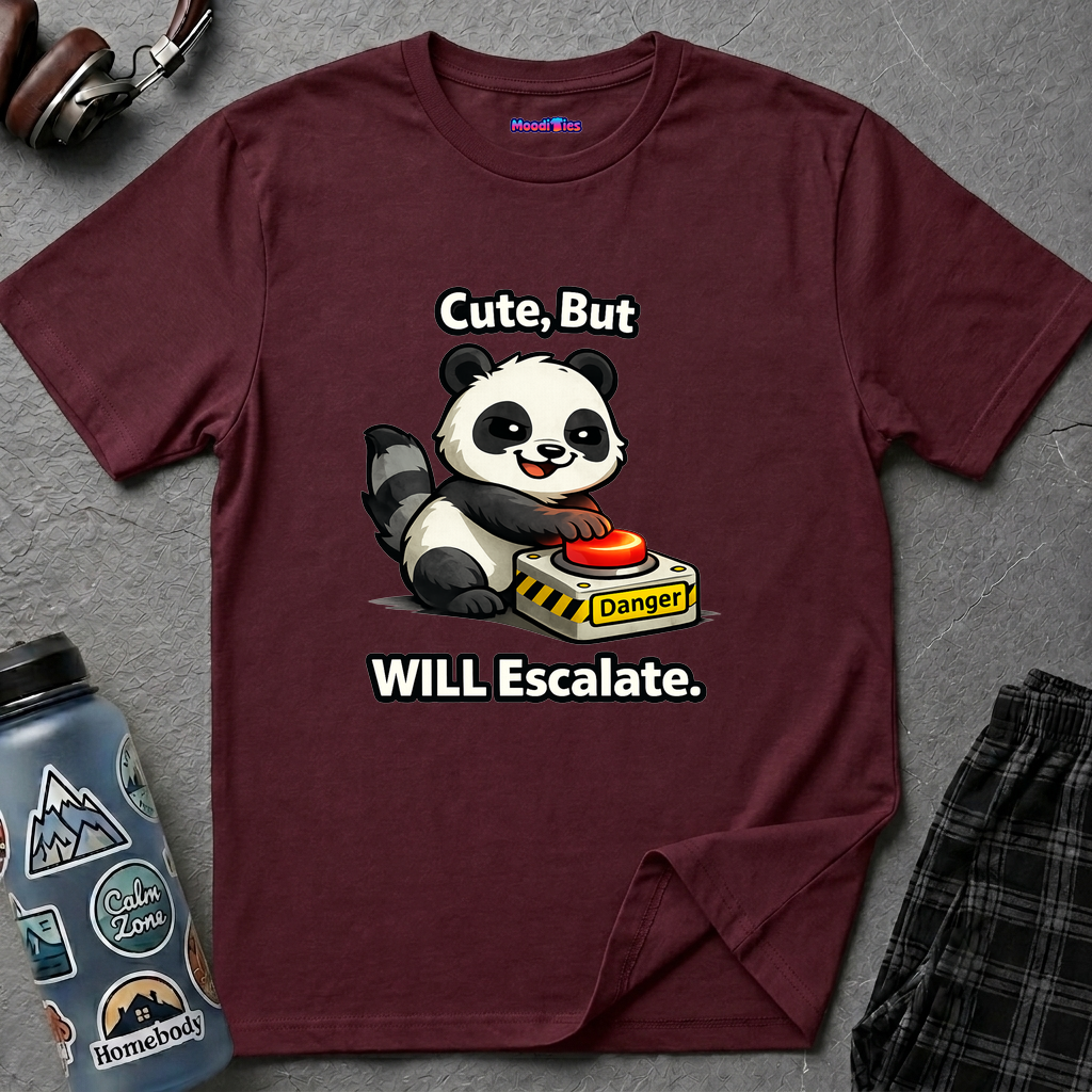 "Cute, But Will Escalate" Panda T-Shirt