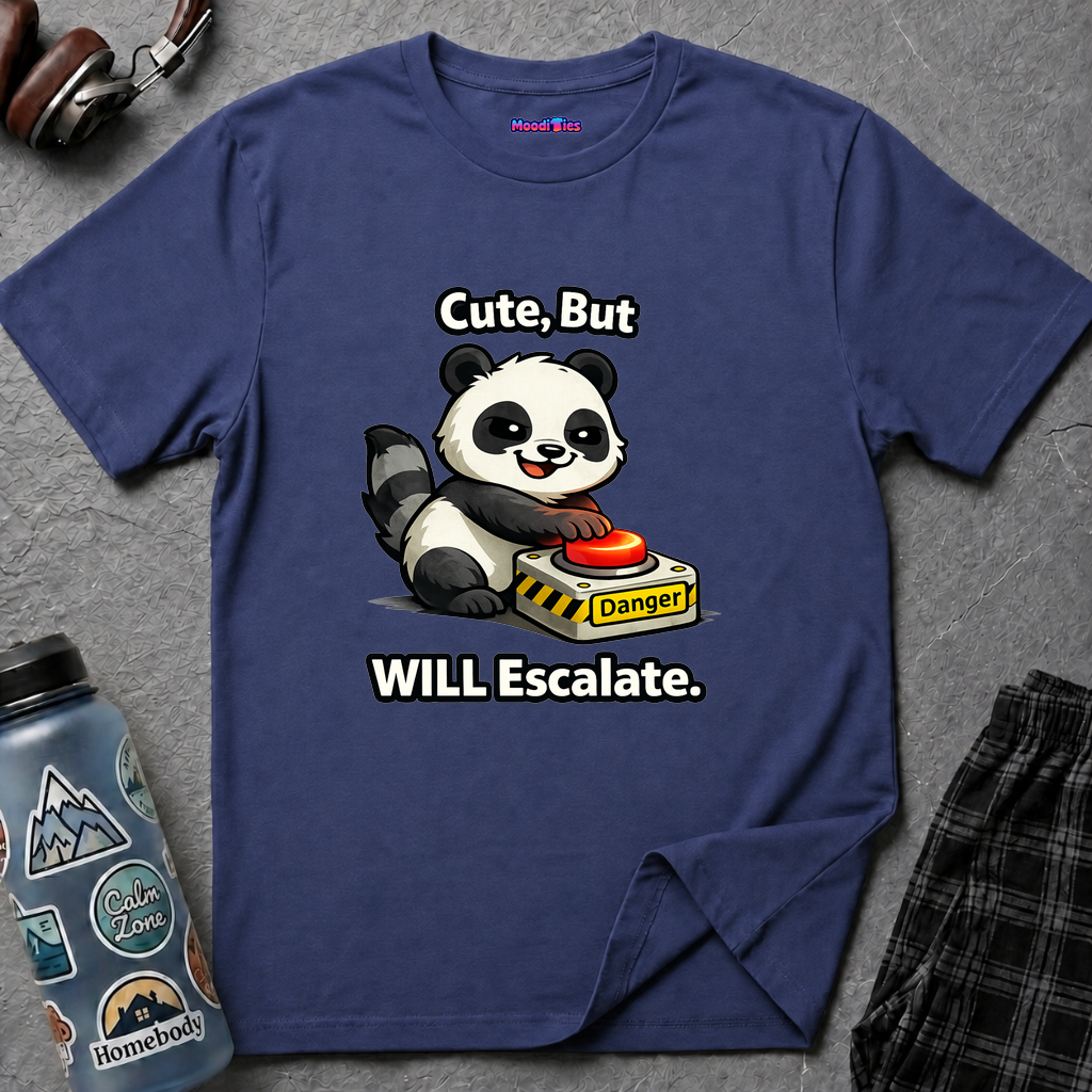 "Cute, But Will Escalate" Panda T-Shirt