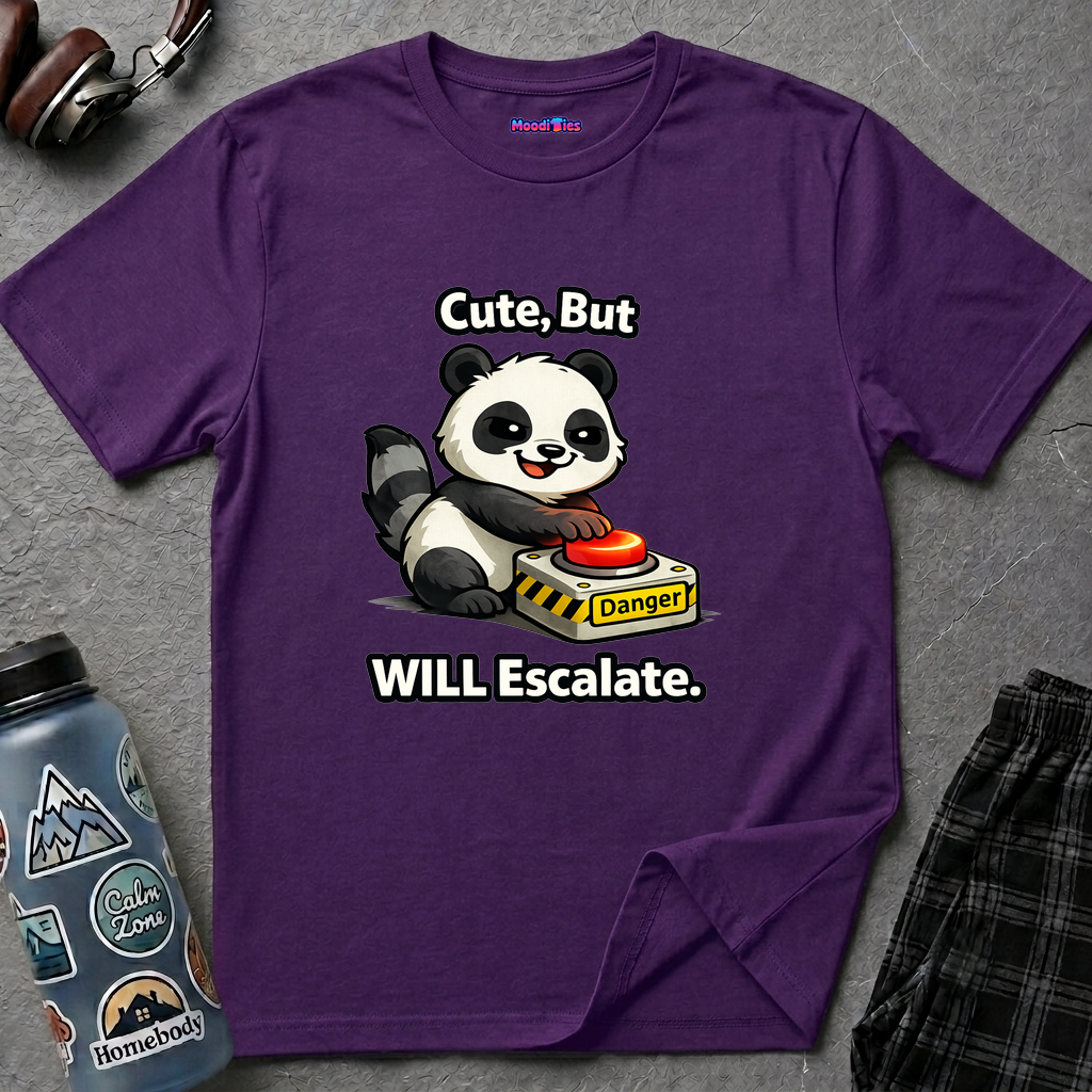 "Cute, But Will Escalate" Danger Panda T-Shirt