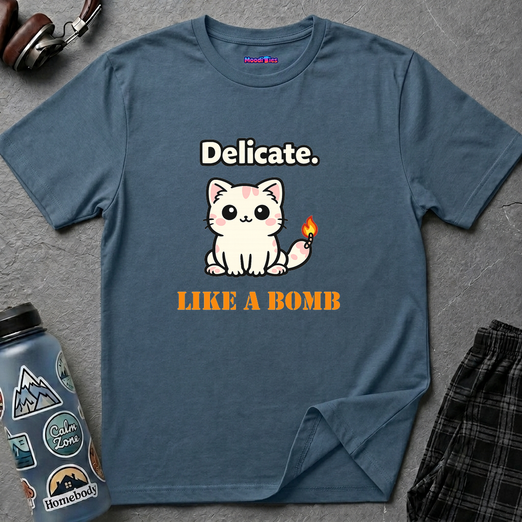 "Delicate. Like a Bomb." Cat T-Shirt