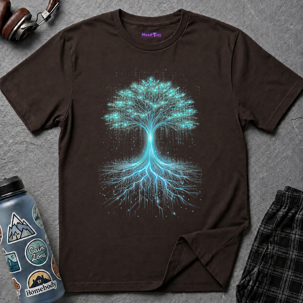 Digital Tree of Life (Blue) Graphic T-Shirt