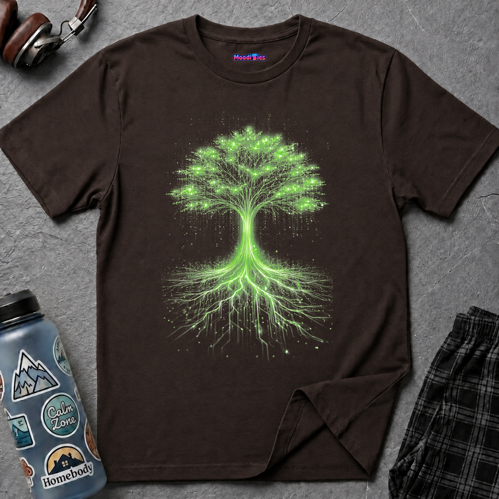 Digital Tree of Life (Green) Graphic T-Shirt