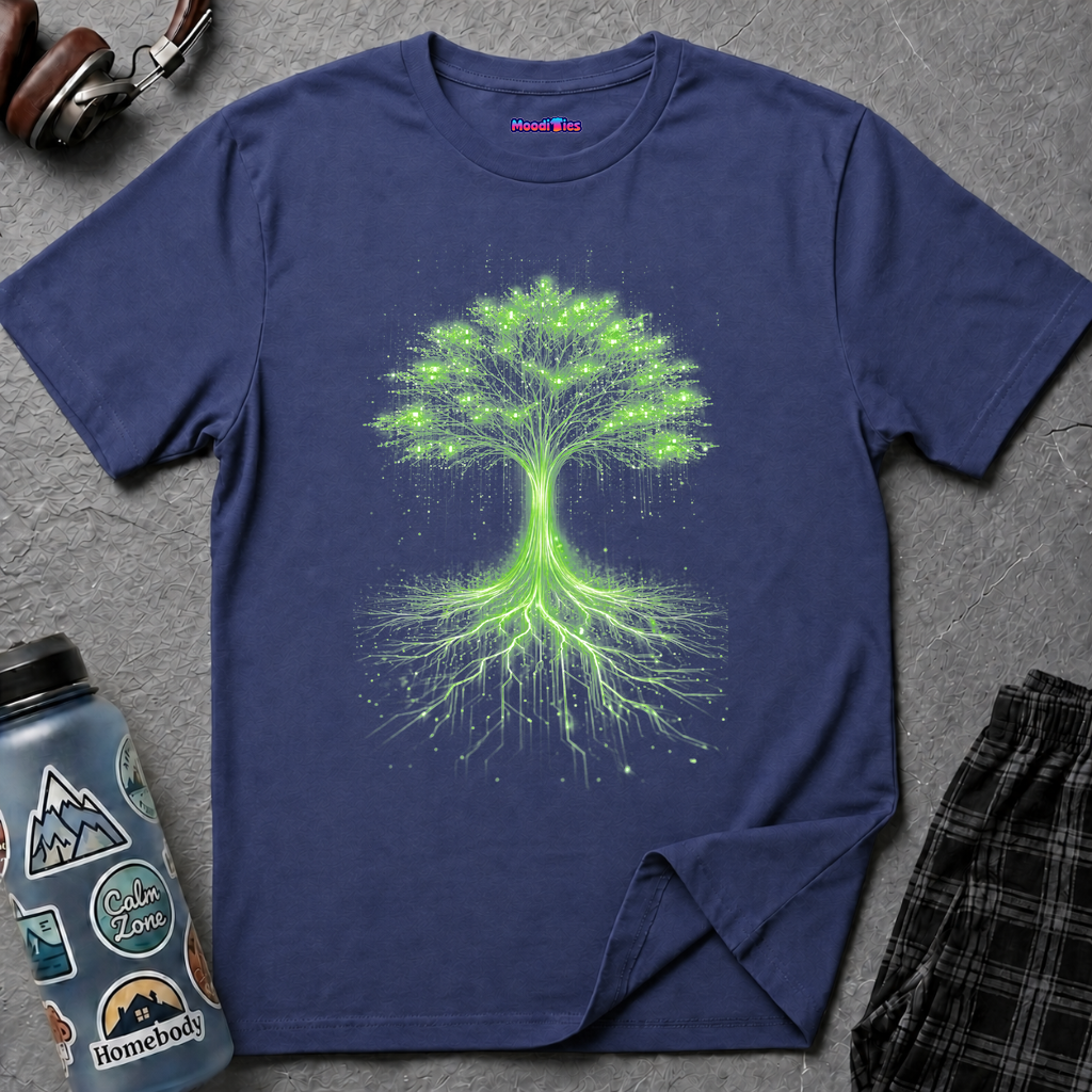 Digital Tree of Life (Green) Graphic T-Shirt
