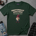 "Emotionally Available (For Gnomes Only)" Gnome with Mushroom T-Shirt