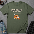 "Emotionally Available (For Cats Only)" Cat Playing with Yarn T-Shirt
