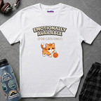 "Emotionally Available (For Cats Only)" Cat Playing with Yarn T-Shirt