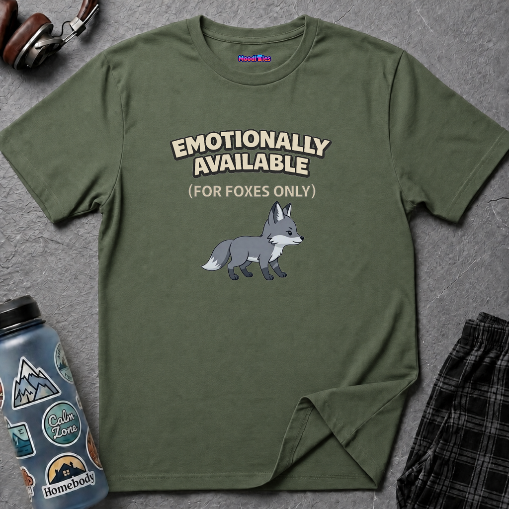 "Emotionally Available (For Foxes Only)" Cute Fox T‑Shirt