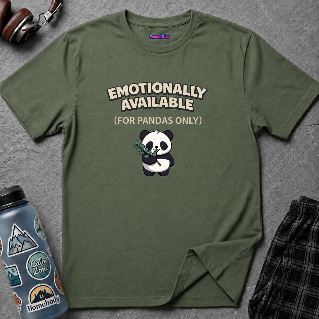 "Emotionally Available (For Pandas Only)" Cute Panda T-Shirt