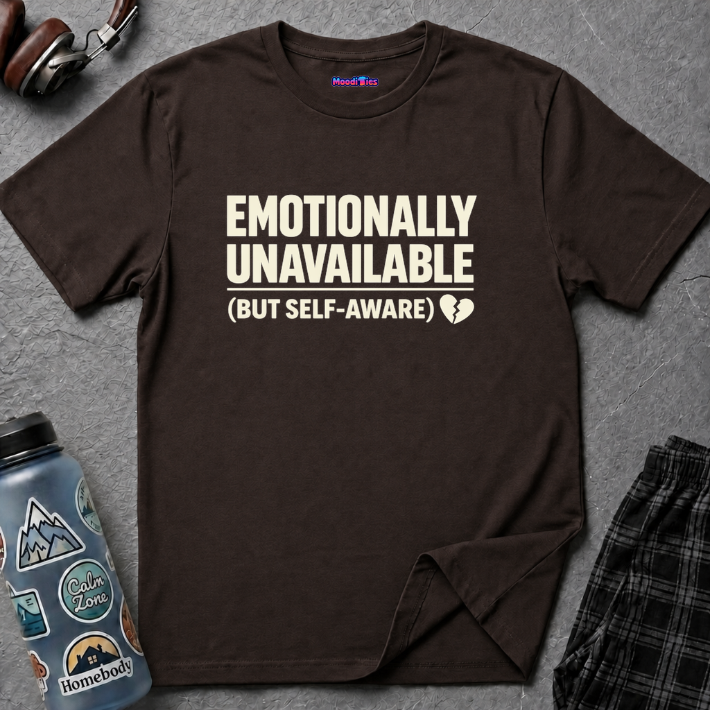 "Emotionally Unavailable (But Self-Aware)" T-Shirt