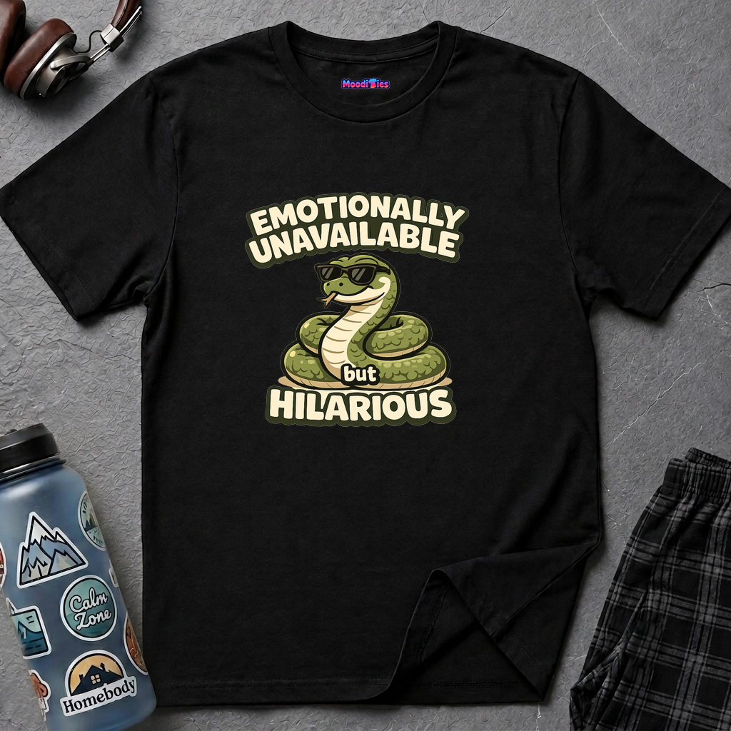 "Emotionally Unavailable But Hilarious" Snake T-Shirt