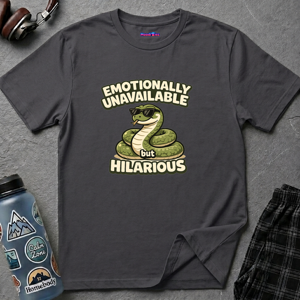 "Emotionally Unavailable But Hilarious" Snake T-Shirt