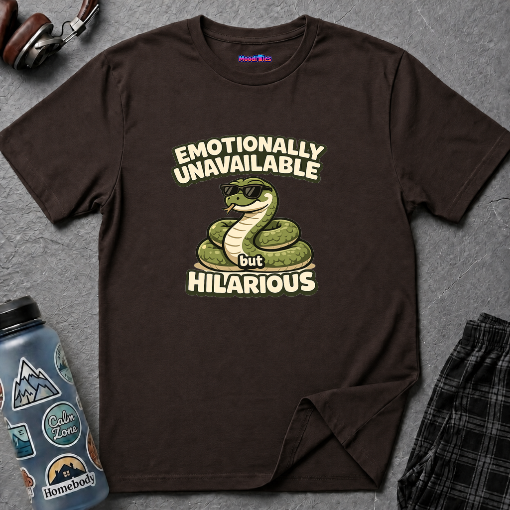 "Emotionally Unavailable But Hilarious" Snake T-Shirt
