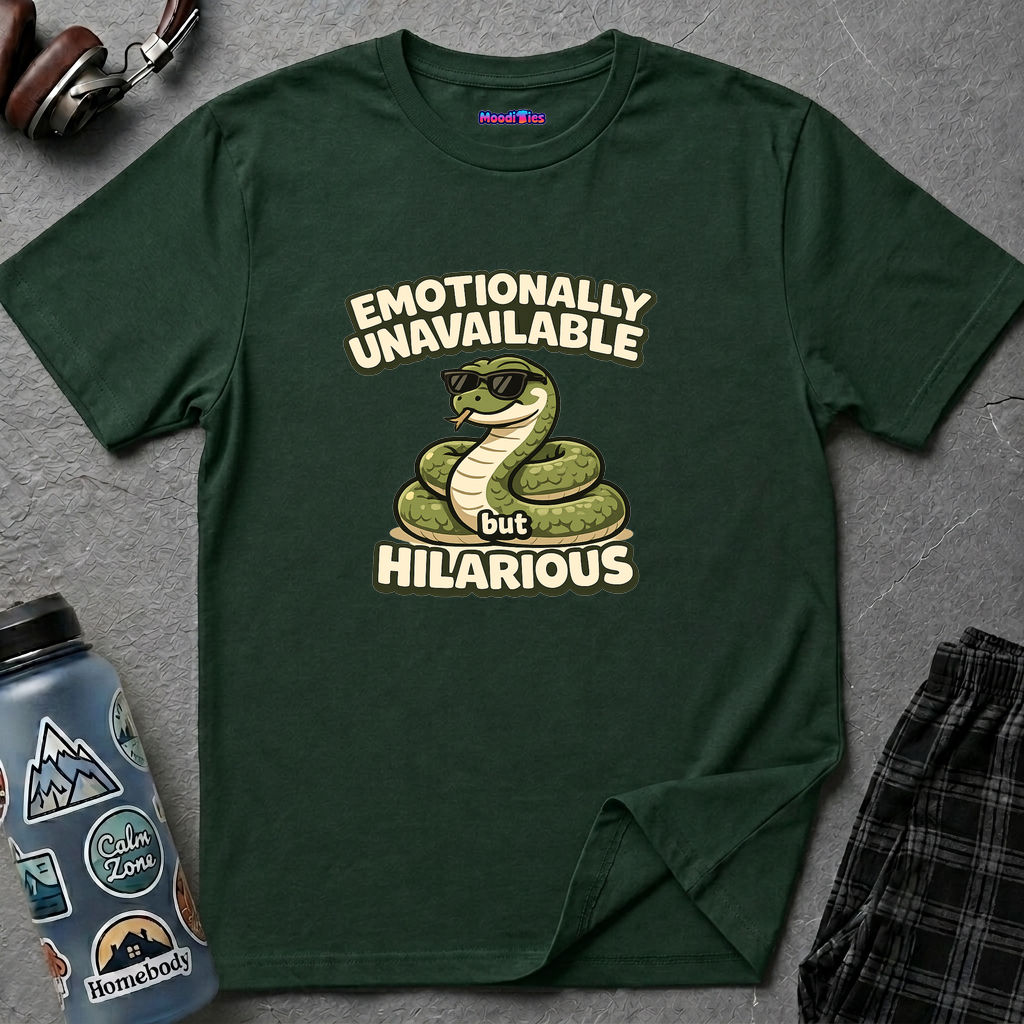"Emotionally Unavailable But Hilarious" Snake T-Shirt