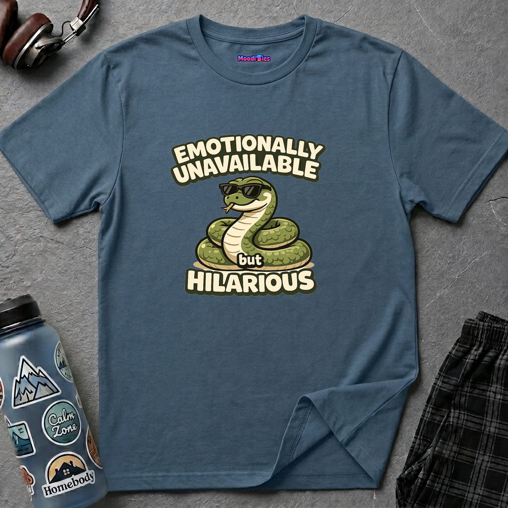 "Emotionally Unavailable But Hilarious" Snake T-Shirt