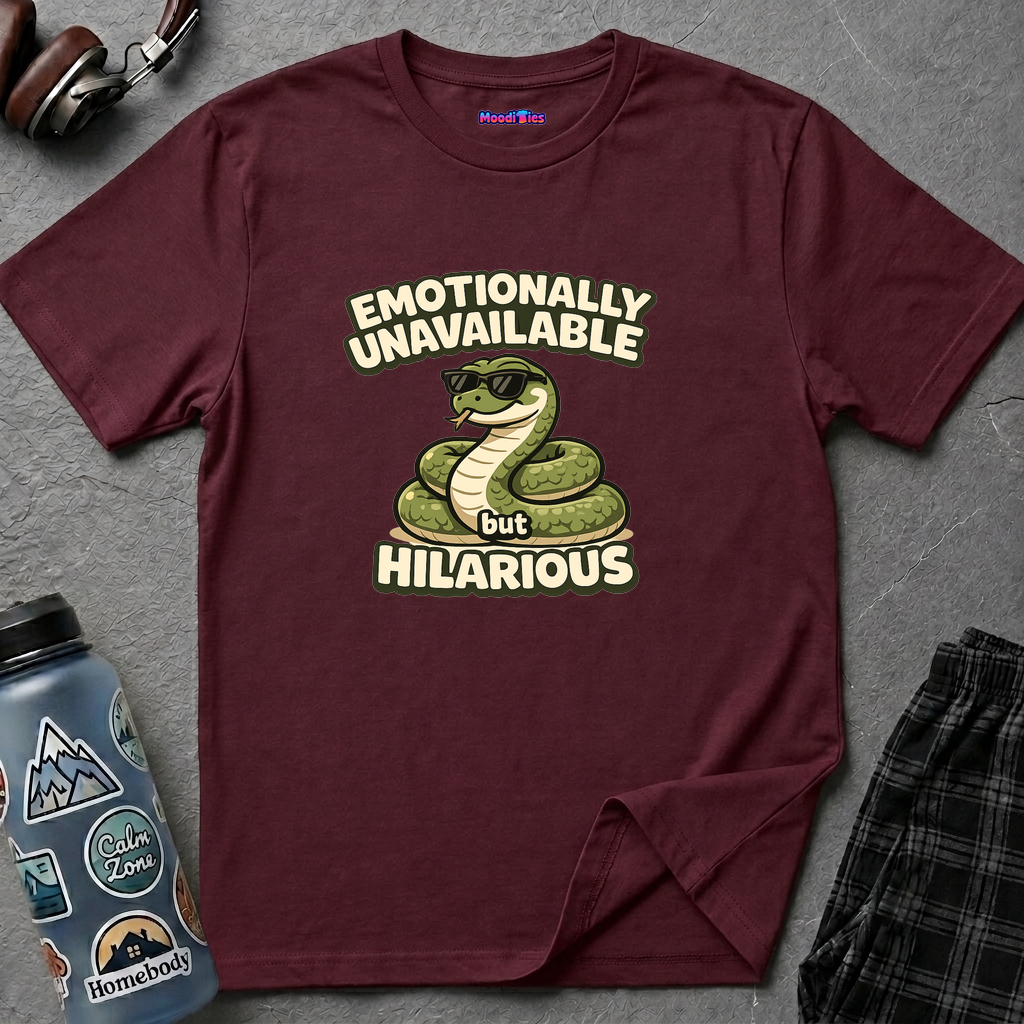 "Emotionally Unavailable But Hilarious" Snake T-Shirt