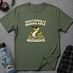 "Emotionally Unavailable But Hilarious" Snake T-Shirt