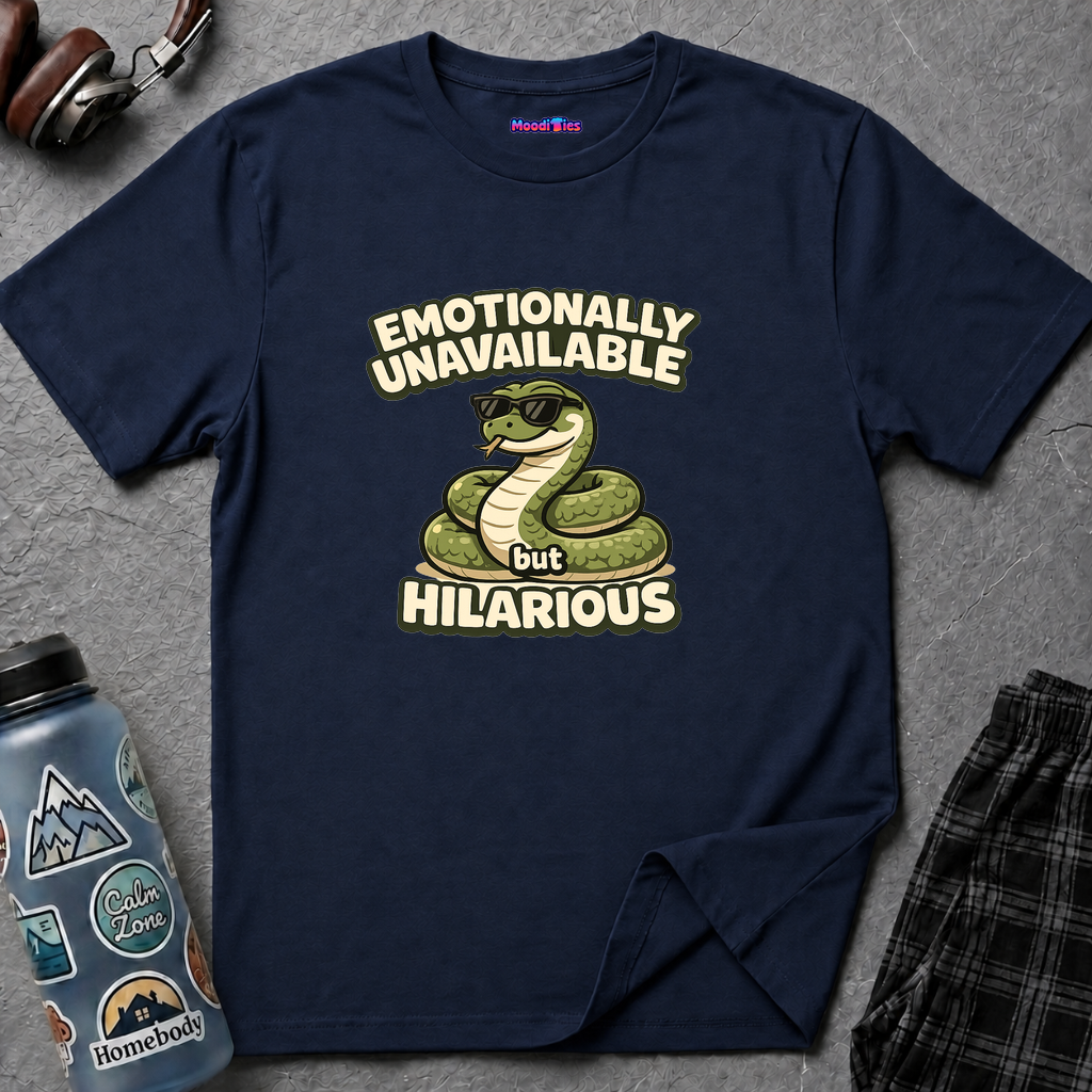 "Emotionally Unavailable But Hilarious" Snake T-Shirt