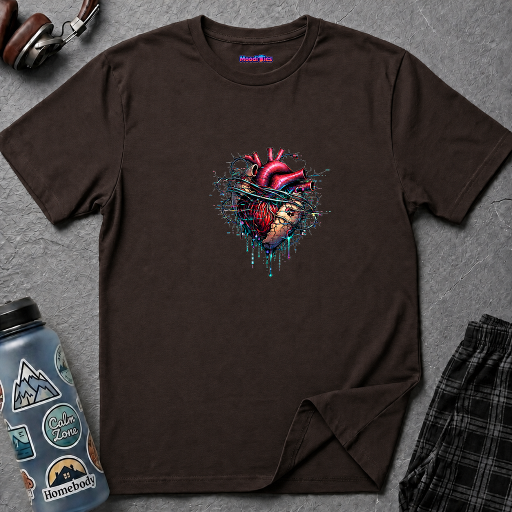 Entangled Heart T-Shirt — X-Ray Anatomical Heart Graphic Tee