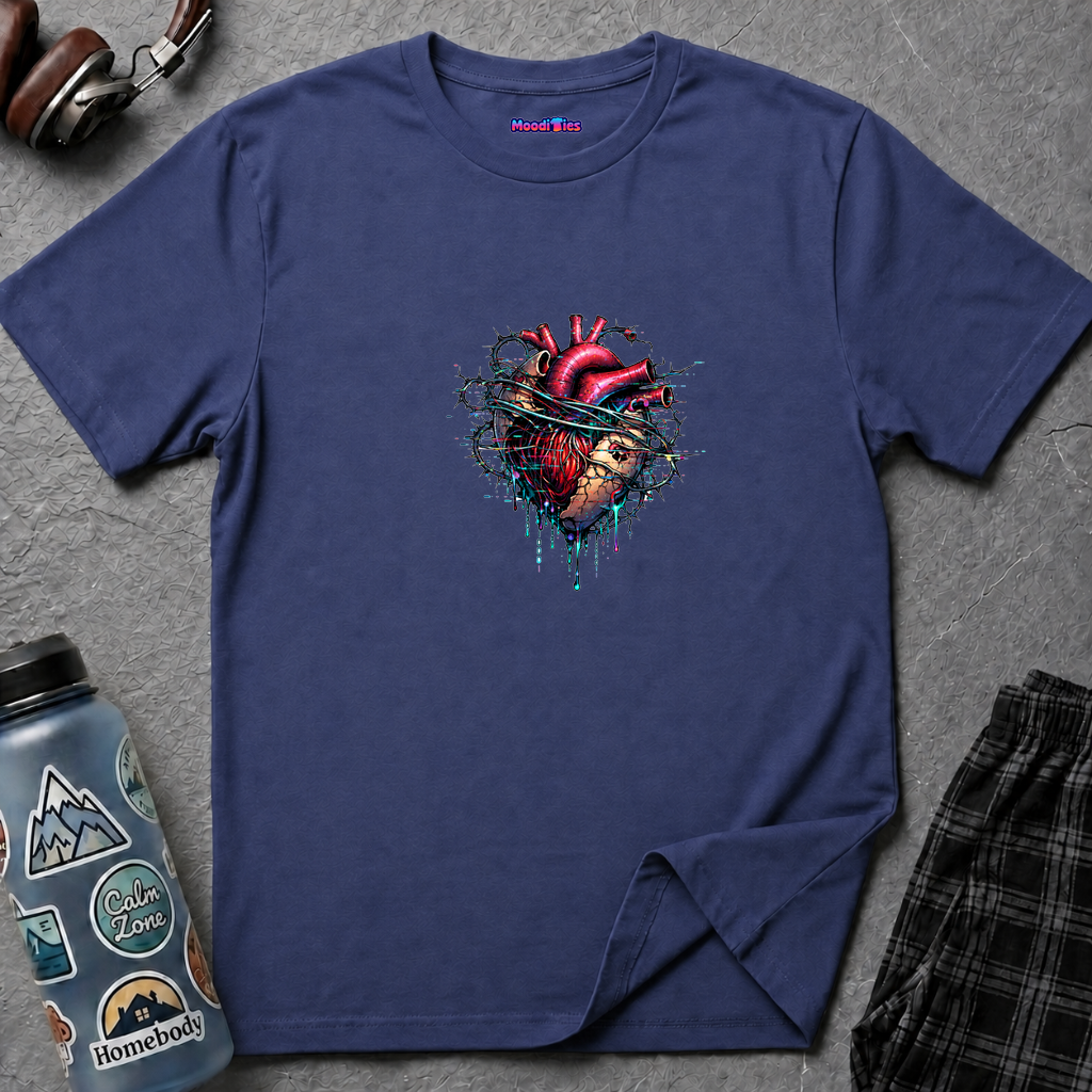 Entangled Heart T-Shirt — X-Ray Anatomical Heart Graphic Tee