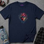 Entangled Heart T-Shirt — X-Ray Anatomical Heart Graphic Tee