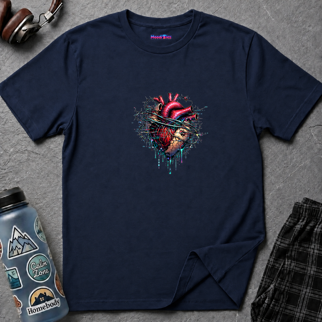 Entangled Heart T-Shirt — X-Ray Anatomical Heart Graphic Tee