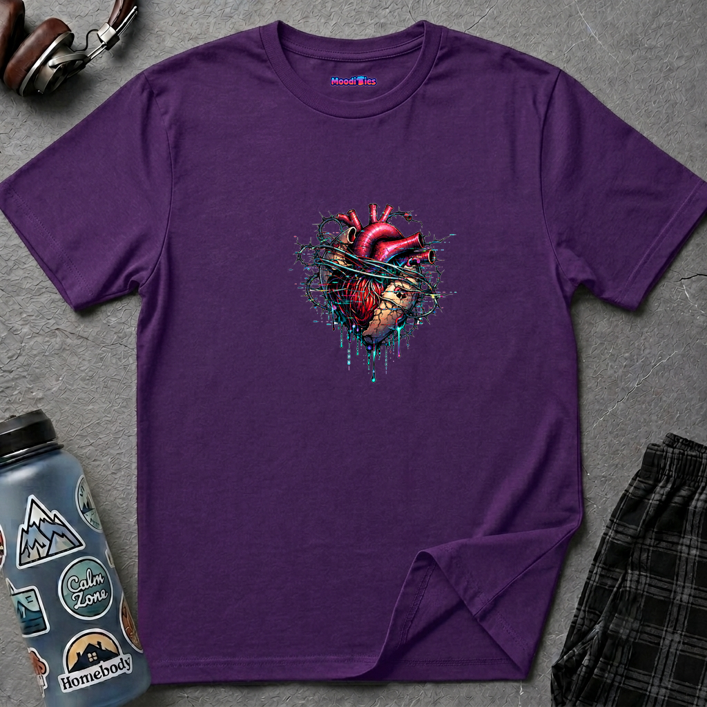 Entangled Heart T-Shirt — X-Ray Anatomical Heart Graphic Tee