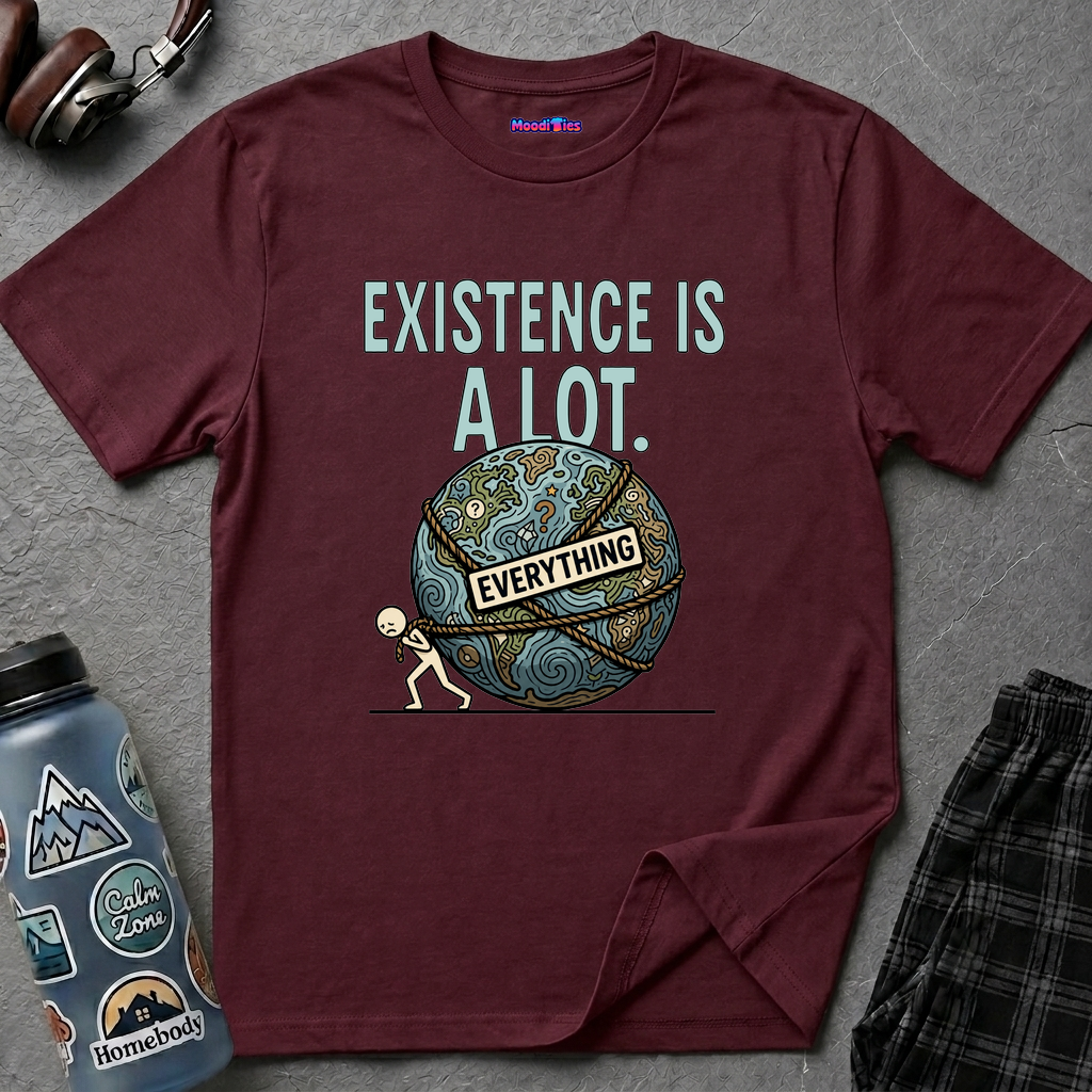 "Existence Is A LOT" Dragging the Weight of the World T-Shirt