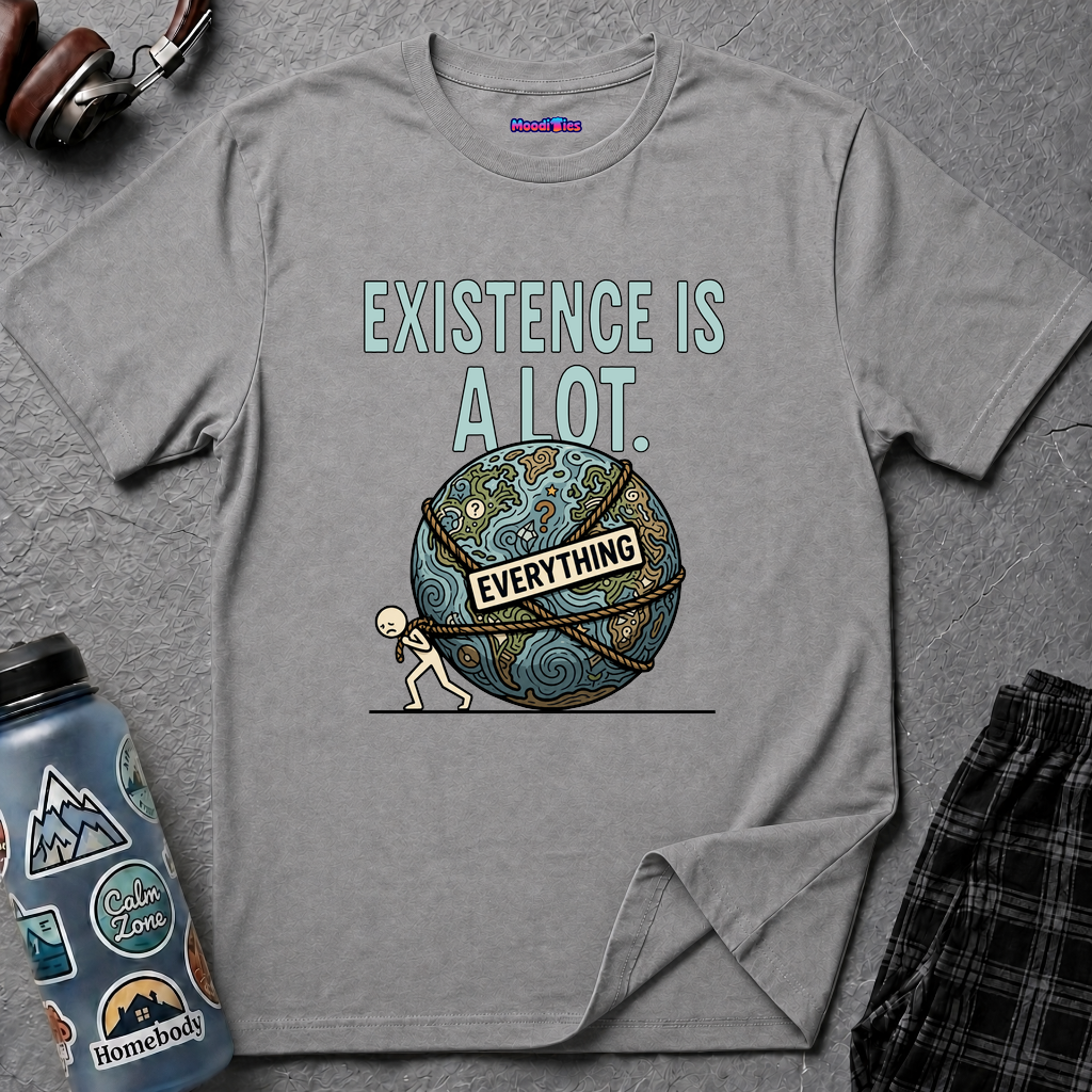 "Existence Is A LOT" Dragging the Weight of the World T-Shirt