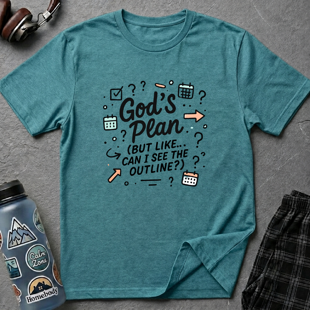 "God's Plan (But Like ... Can I See the Outline?)" Illustration T-Shirt