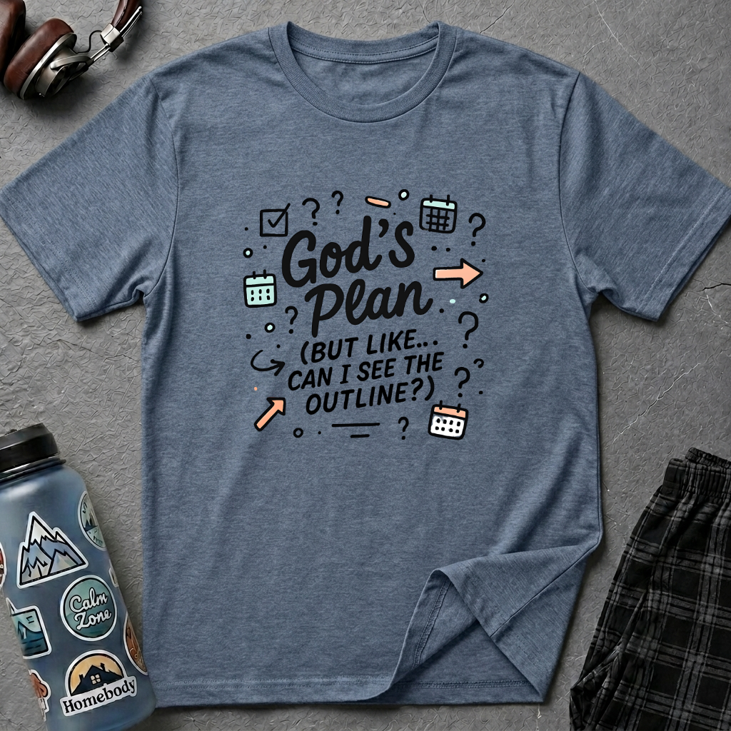 "God's Plan (But Like ... Can I See the Outline?)" Illustration T-Shirt