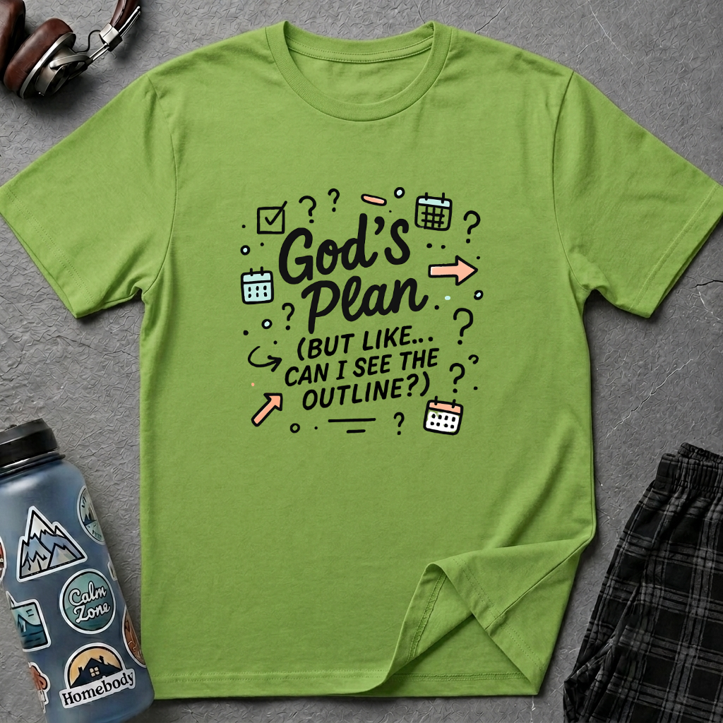 "God's Plan (But Like ... Can I See the Outline?)" Illustration T-Shirt