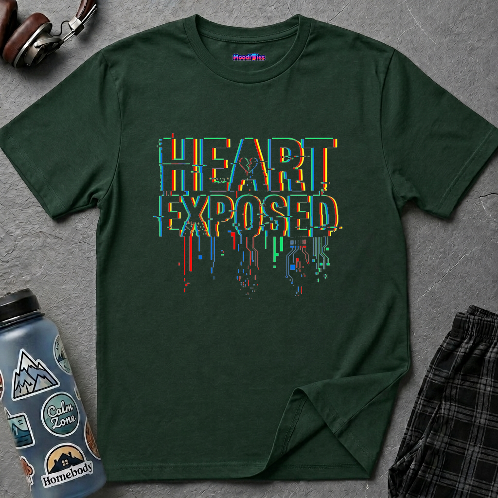 Heart Exposed Dripping Pixels T-Shirt