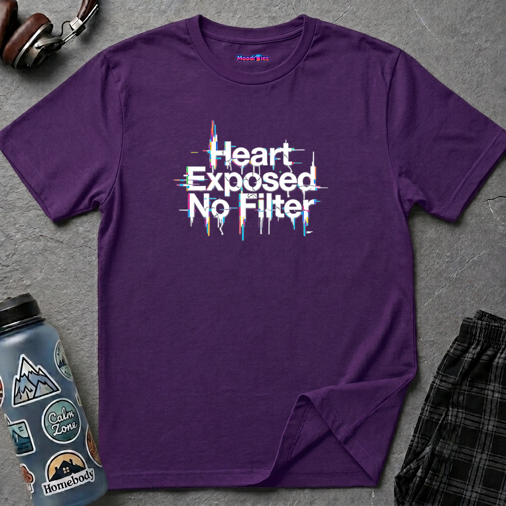 "Heart Exposed No Filter" Graphic T-Shirt