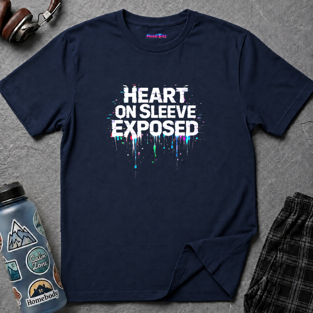 Text "Heart On Sleeve Exposed" in white pixelated font