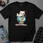 "I AM The Problem" Cat with Goldfish T-Shirt