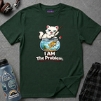 "I AM The Problem" Cat with Goldfish T-Shirt